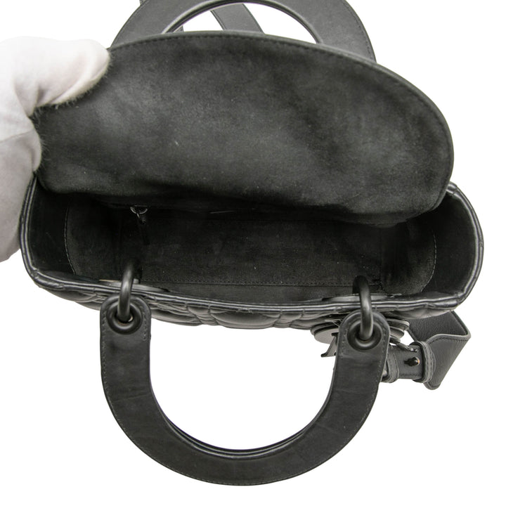 Lady Dior Ultra Matte Cannage My ABCDior Petit Cuir de veau Noir