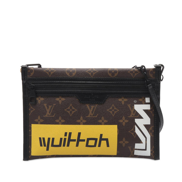 Monogram Double Flat Messenger Brown - Gaby Paris