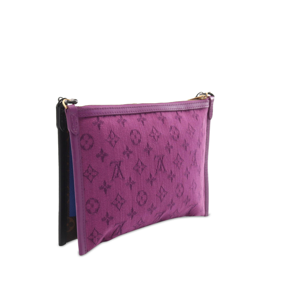 Monogram Double Flat Messenger Brown - Gaby Paris