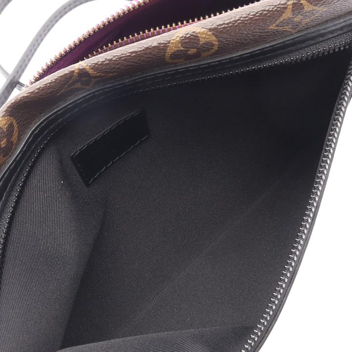 Monogram Double Flat Messenger Brown - Gaby Paris