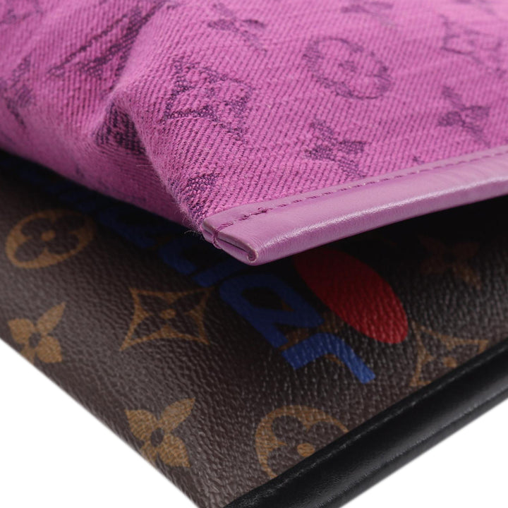 Monogram Double Flat Messenger Brown - Gaby Paris
