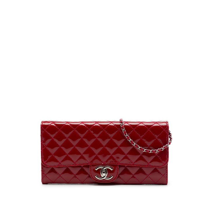 Chanel Sac porté épaule CC Matelassé East West Wallet on Chain Rouge – vue principale – GABY PARIS