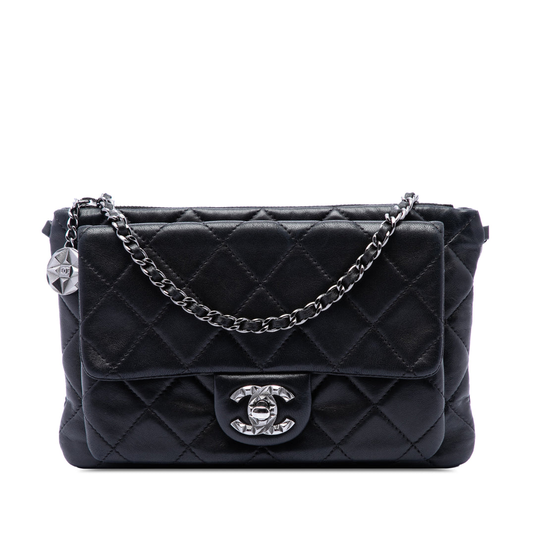 Chanel CC Matelassé Mineral Nights à rabat Cuir d'agneau