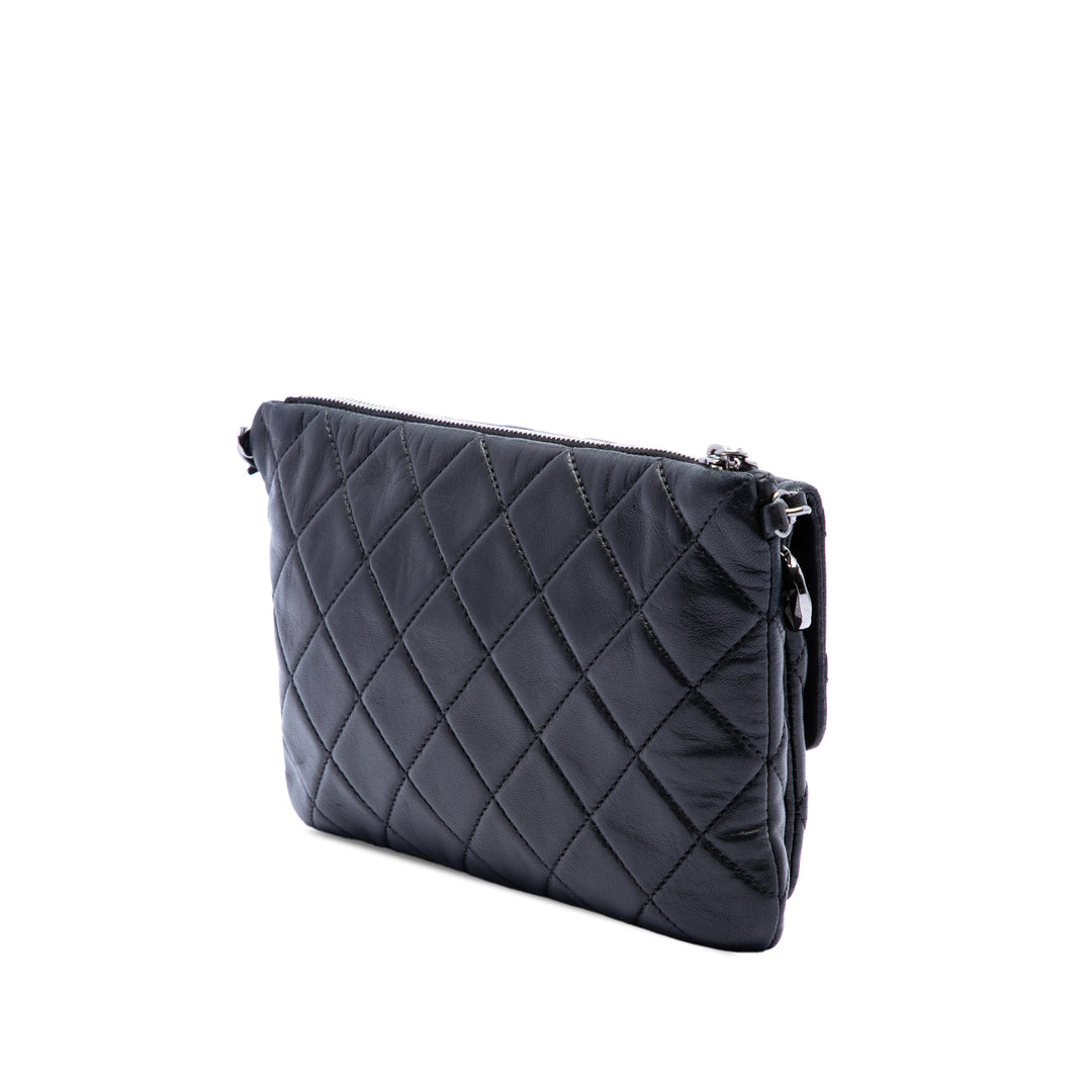 Chanel CC Matelassé Mineral Nights à rabat Cuir d'agneau