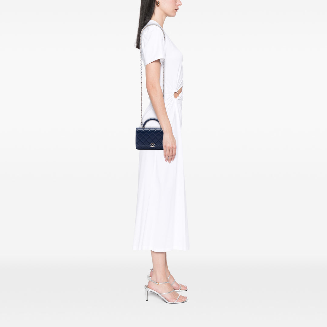 Chanel Mini Rectangular Cuir d’agneau Paris Le19M Charming anse supérieure à rabat