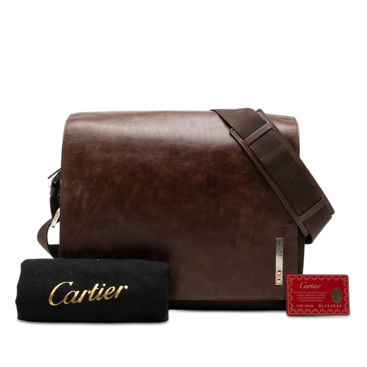 Cartier Sac bandoulière Santos Messenger Marron – vue 7 – GABY PARIS