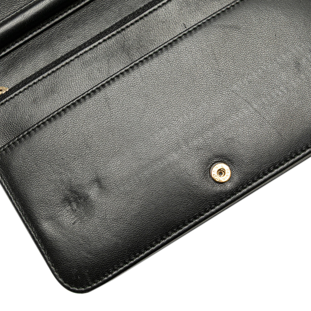 CC Studded Lambskin Wallet on Chain Black - Gaby Paris