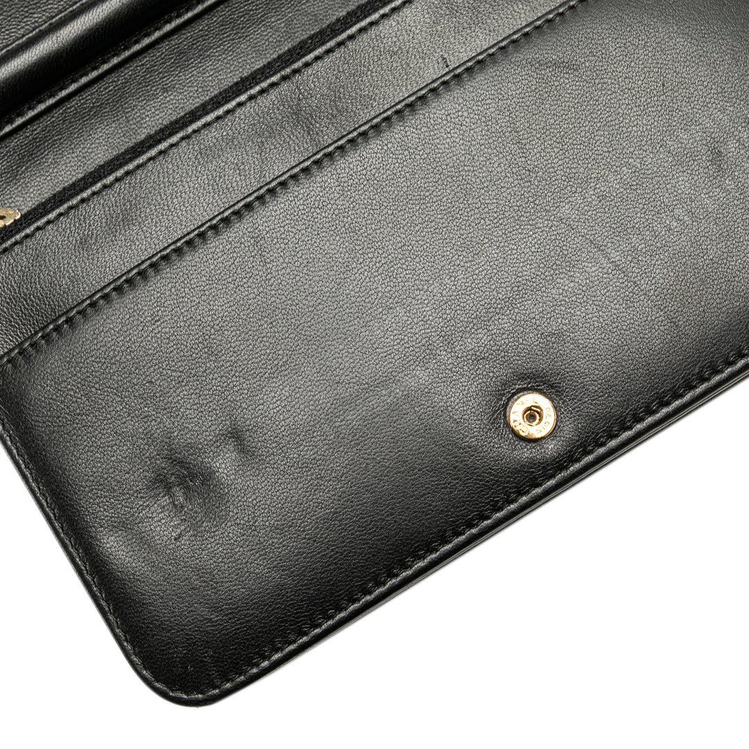 CC Studded Lambskin Wallet on Chain Black - Gaby Paris