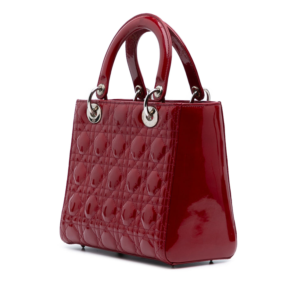 Medium Patent Cannage Lady Dior Red - Gaby Paris