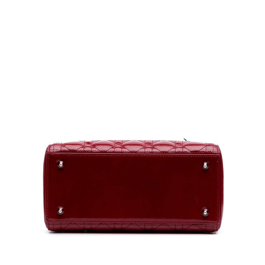 Medium Patent Cannage Lady Dior Red - Gaby Paris