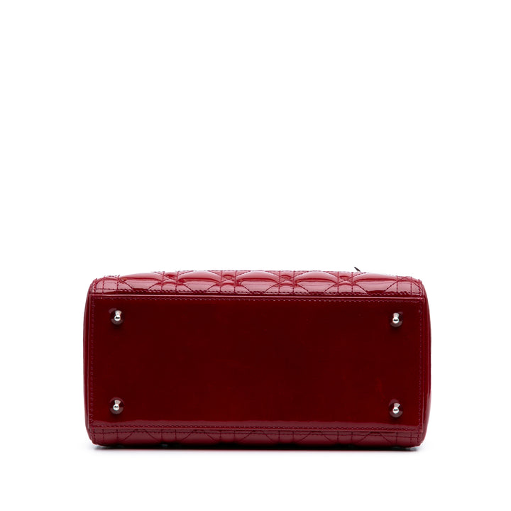 Medium Patent Cannage Lady Dior Red - Gaby Paris