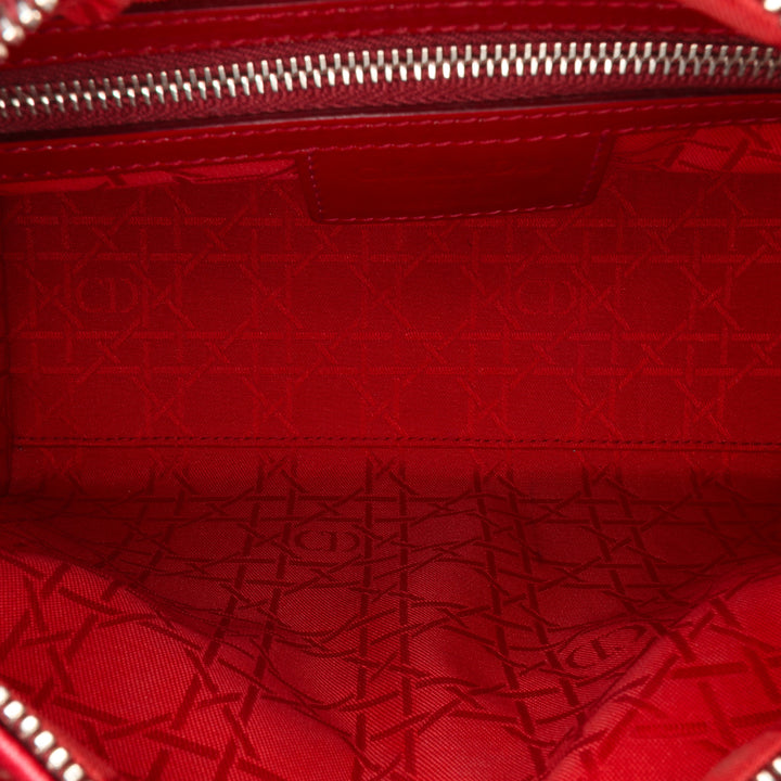 Medium Patent Cannage Lady Dior Red - Gaby Paris
