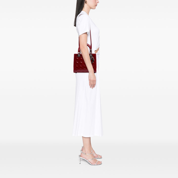 Medium Patent Cannage Lady Dior Red - Gaby Paris