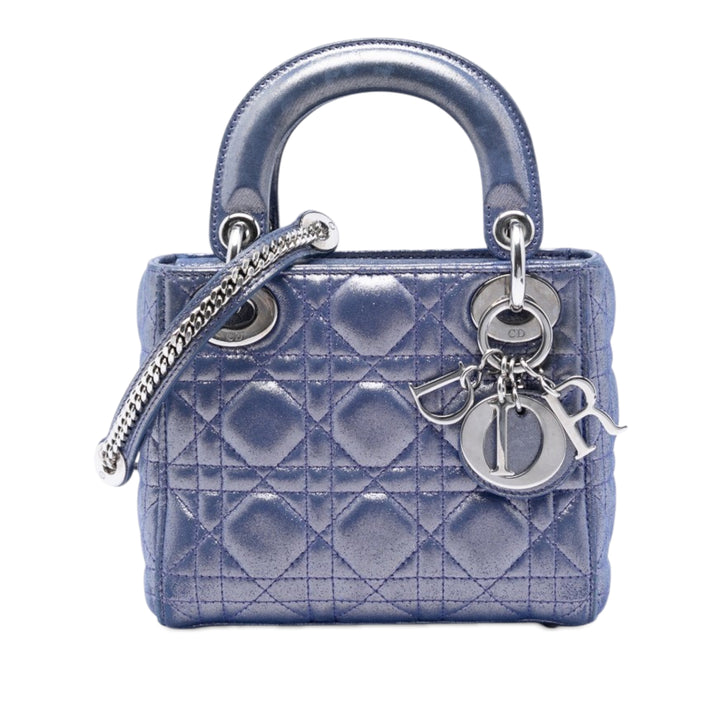 Dior Mini Iridescent Cuir d’agneau Cannage Lady Dior