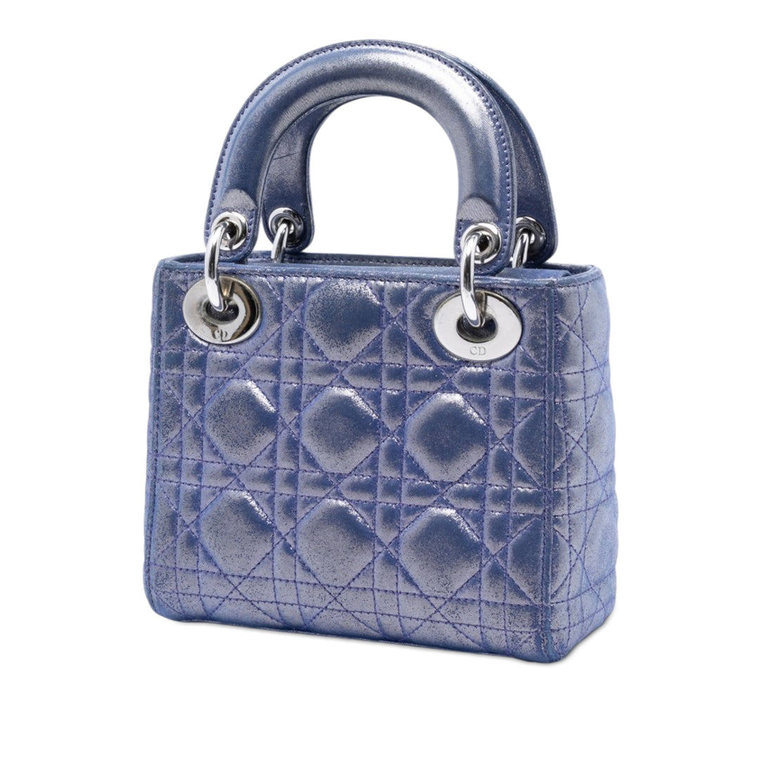 Dior Mini Iridescent Cuir d’agneau Cannage Lady Dior
