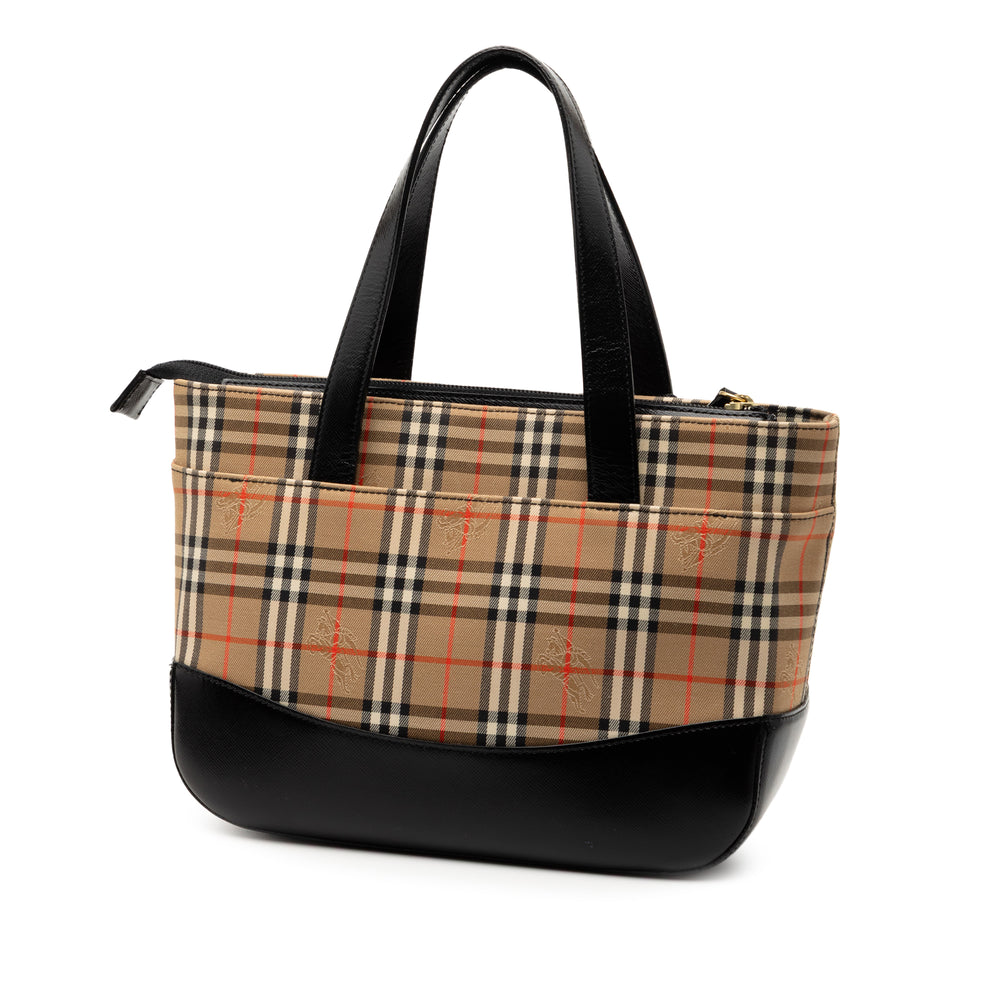 Burberry Cabas Haymarket Check Marron – vue 2 – GABY PARIS