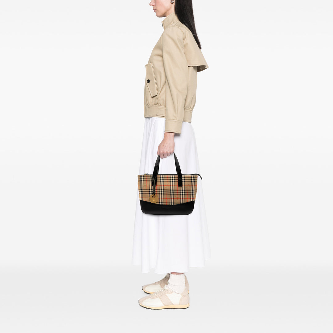 Burberry Cabas Haymarket Check Marron – vue 7 – GABY PARIS