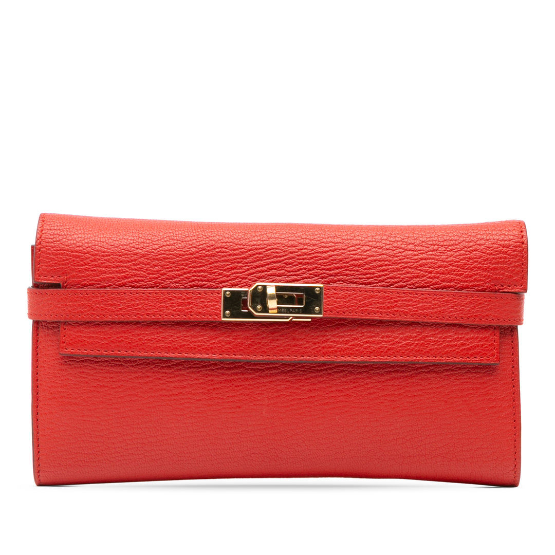 Chevre Mysore Kelly Longue Wallet Red - Gaby Paris
