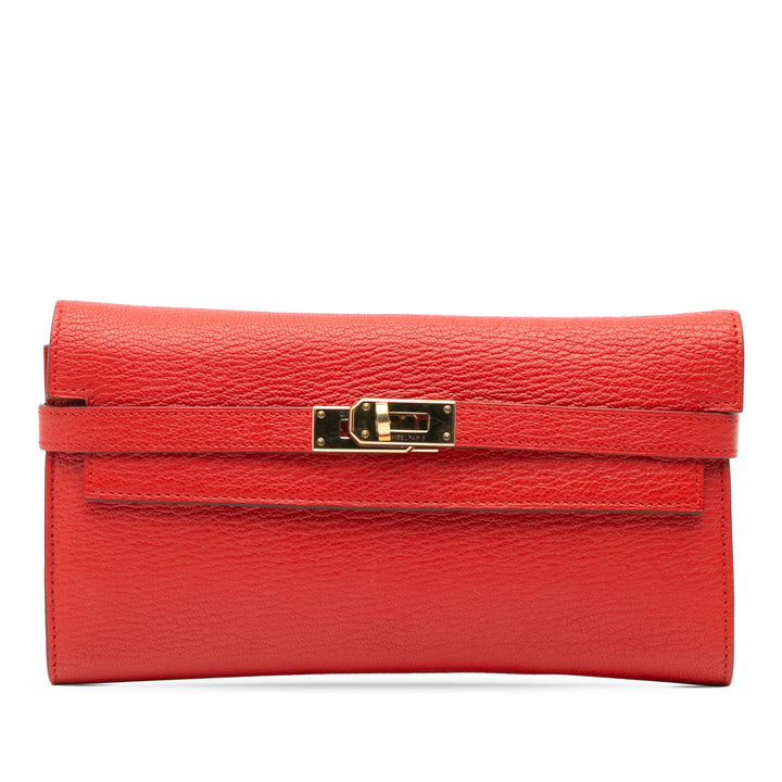 Chevre Mysore Kelly Longue Wallet Red - Gaby Paris