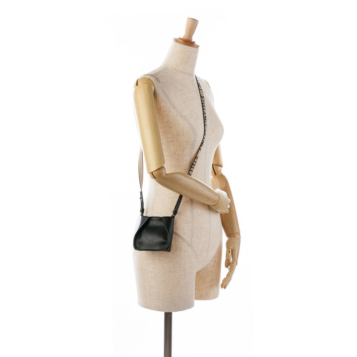 Micro Perforated Stella Logo Crossbody Black - Gaby Paris