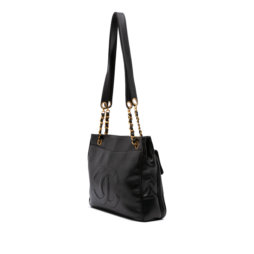 CC Lambskin Front Pocket Tote Black - Gaby Paris