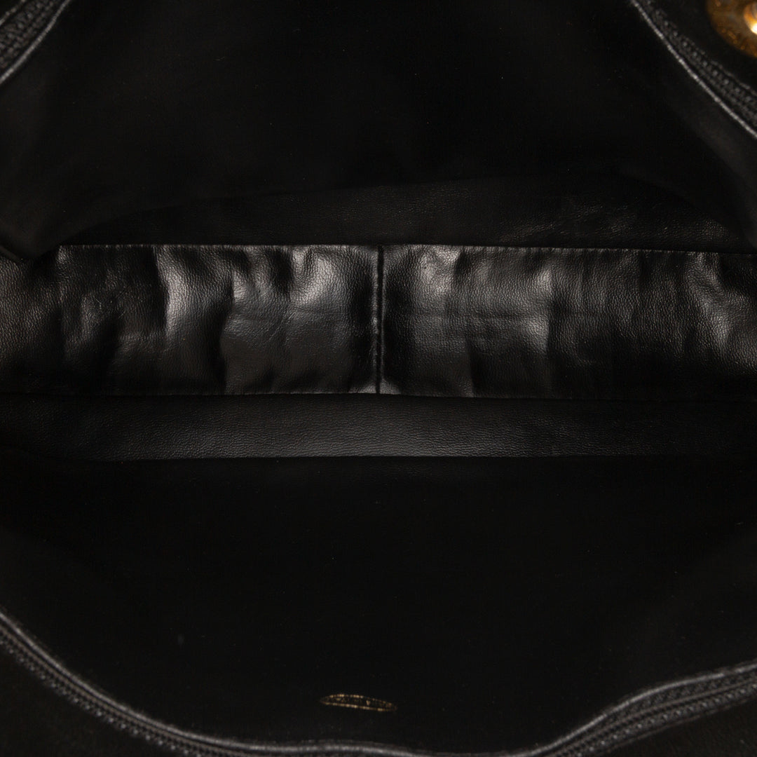 CC Lambskin Front Pocket Tote Black - Gaby Paris