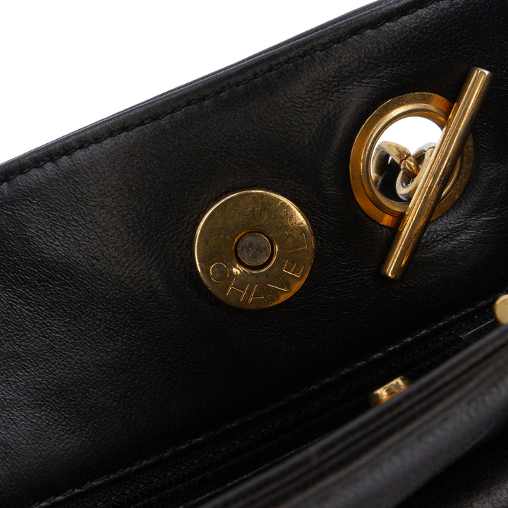 CC Lambskin Front Pocket Tote Black - Gaby Paris