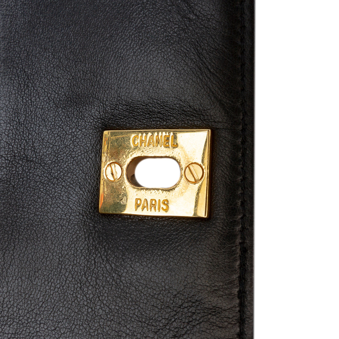 CC Lambskin Front Pocket Tote Black - Gaby Paris