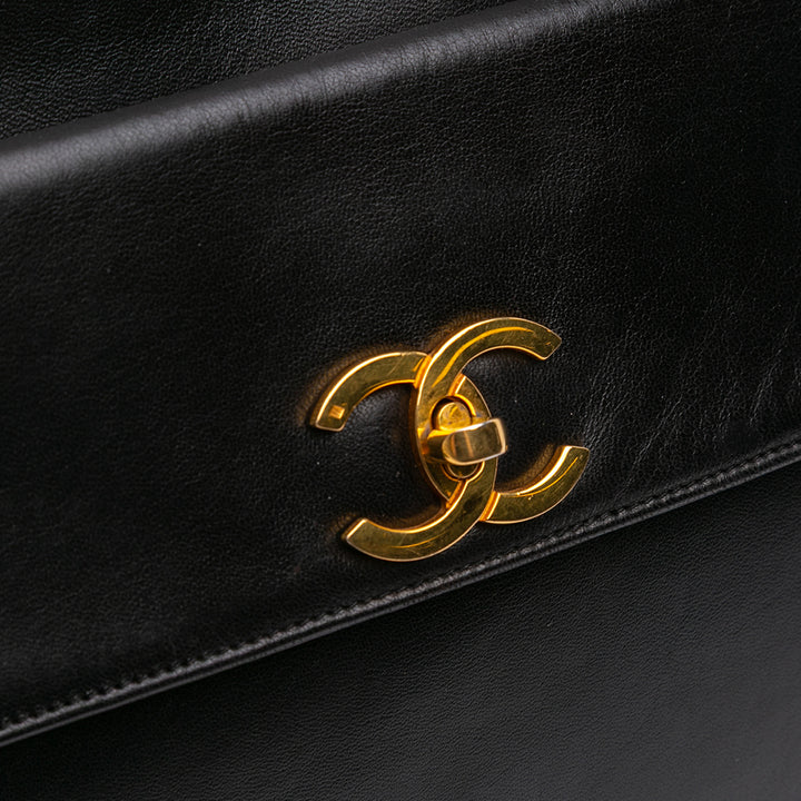 CC Lambskin Front Pocket Tote Black - Gaby Paris