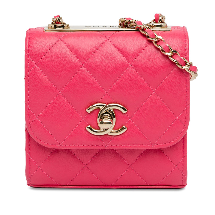 Chanel Mini Cuir d’agneau Trendy CC Pochette With Chain Rose