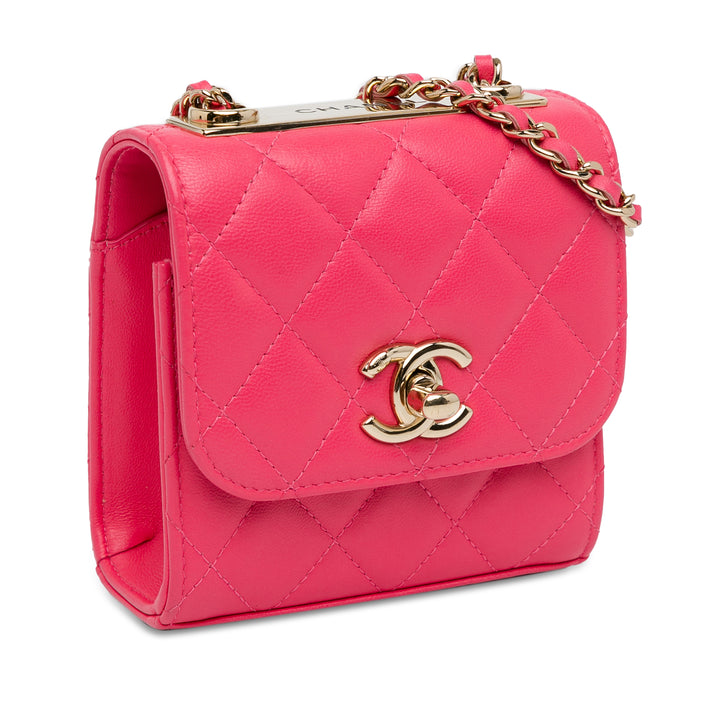 Chanel Mini Cuir d’agneau Trendy CC Pochette With Chain Rose