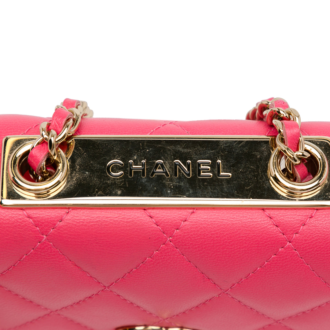 Chanel Mini Cuir d’agneau Trendy CC Pochette With Chain Rose