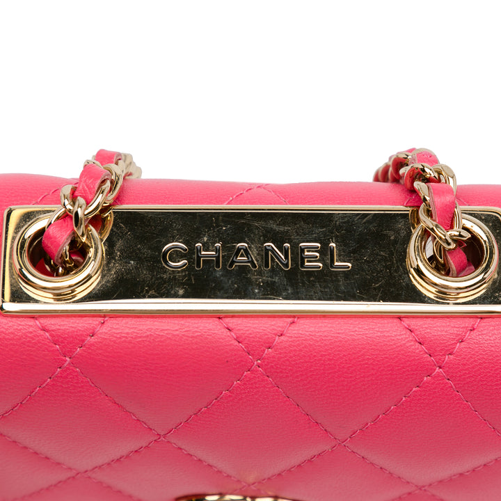 Chanel Mini Cuir d’agneau Trendy CC Pochette With Chain Rose