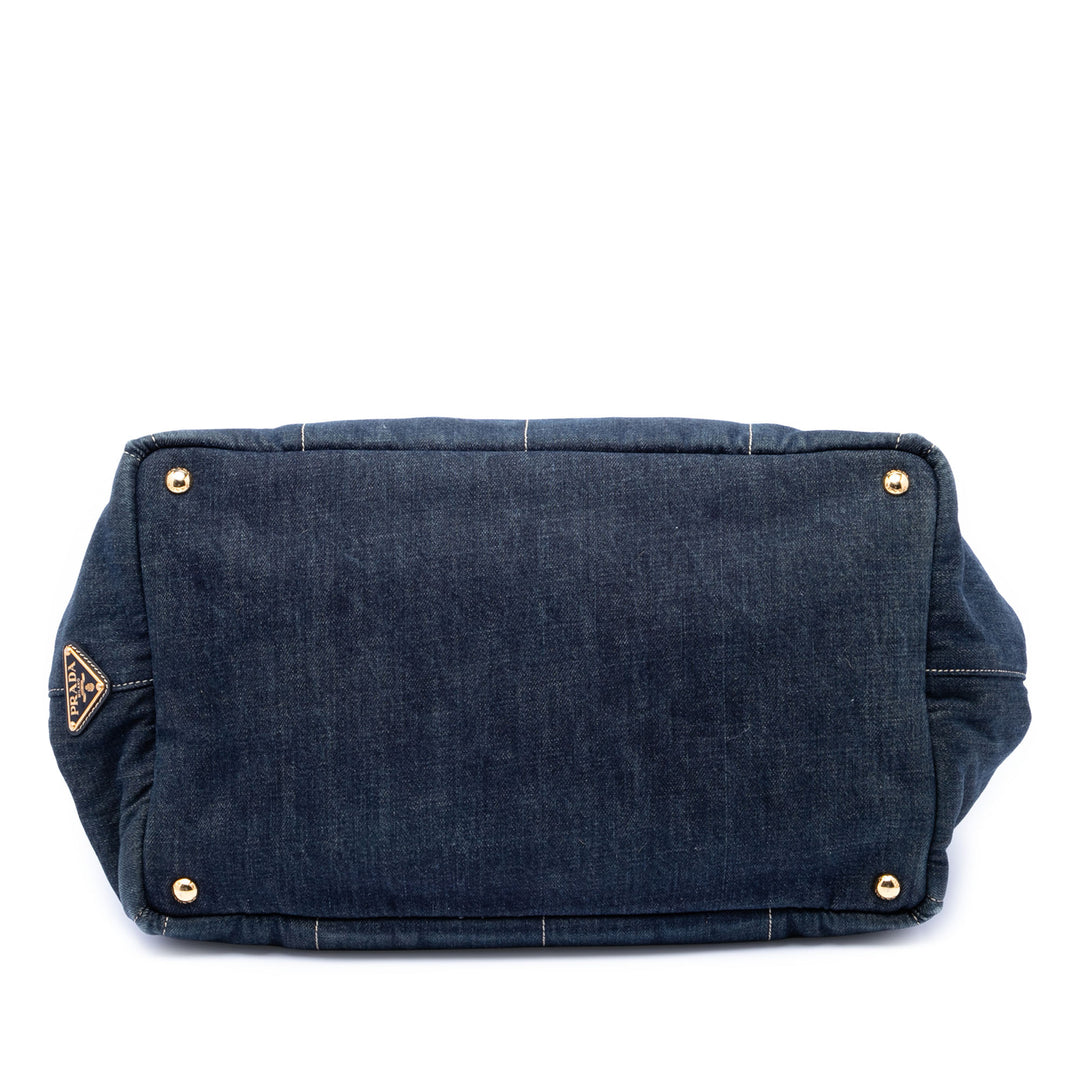 Prada Large Jean Canapa Logo Cabas