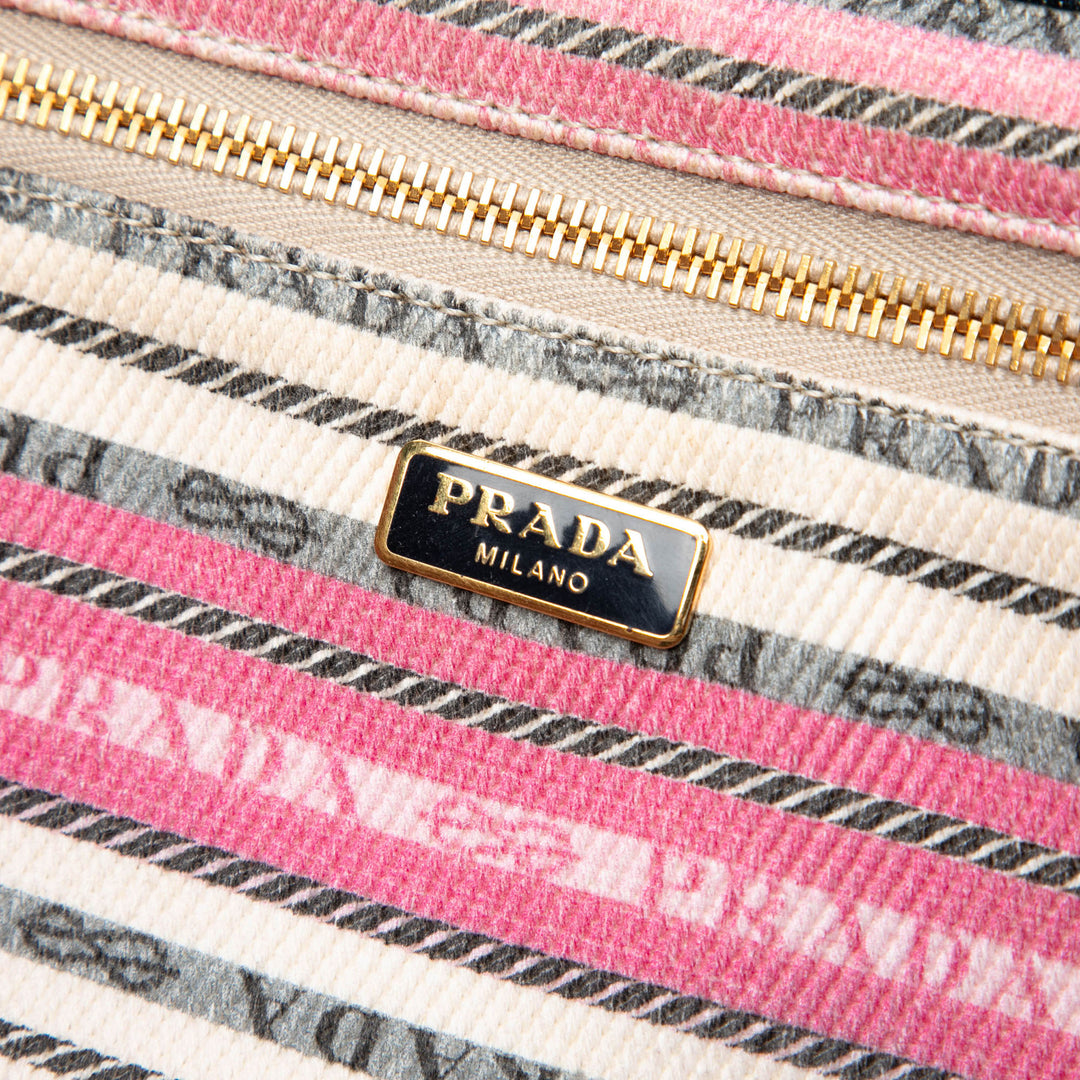 Prada Large Jean Canapa Logo Cabas