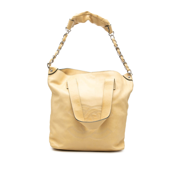 CC Edgy North South Cabas Cuir d'agneau Jaune