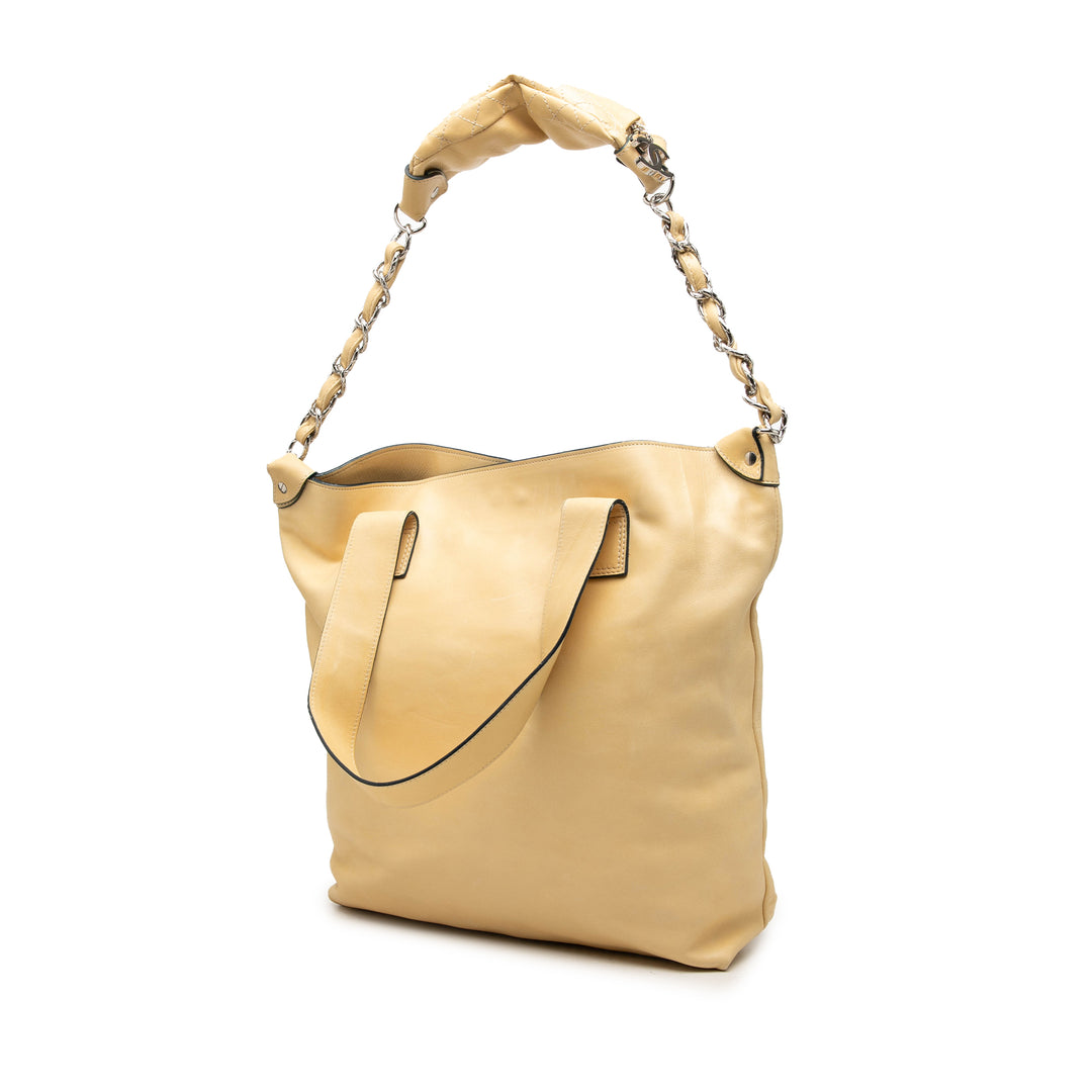 CC Edgy North South Cabas Cuir d'agneau Jaune