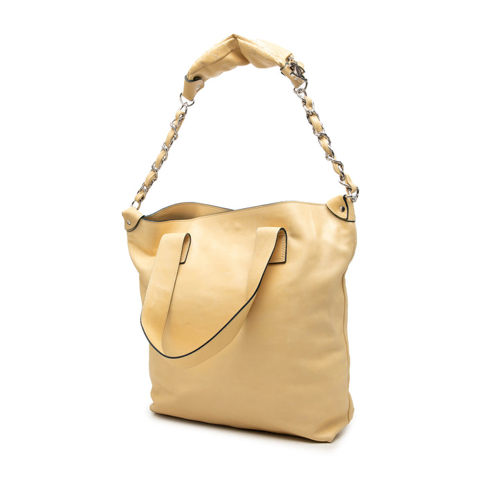 CC Edgy North South Cabas Cuir d'agneau Jaune