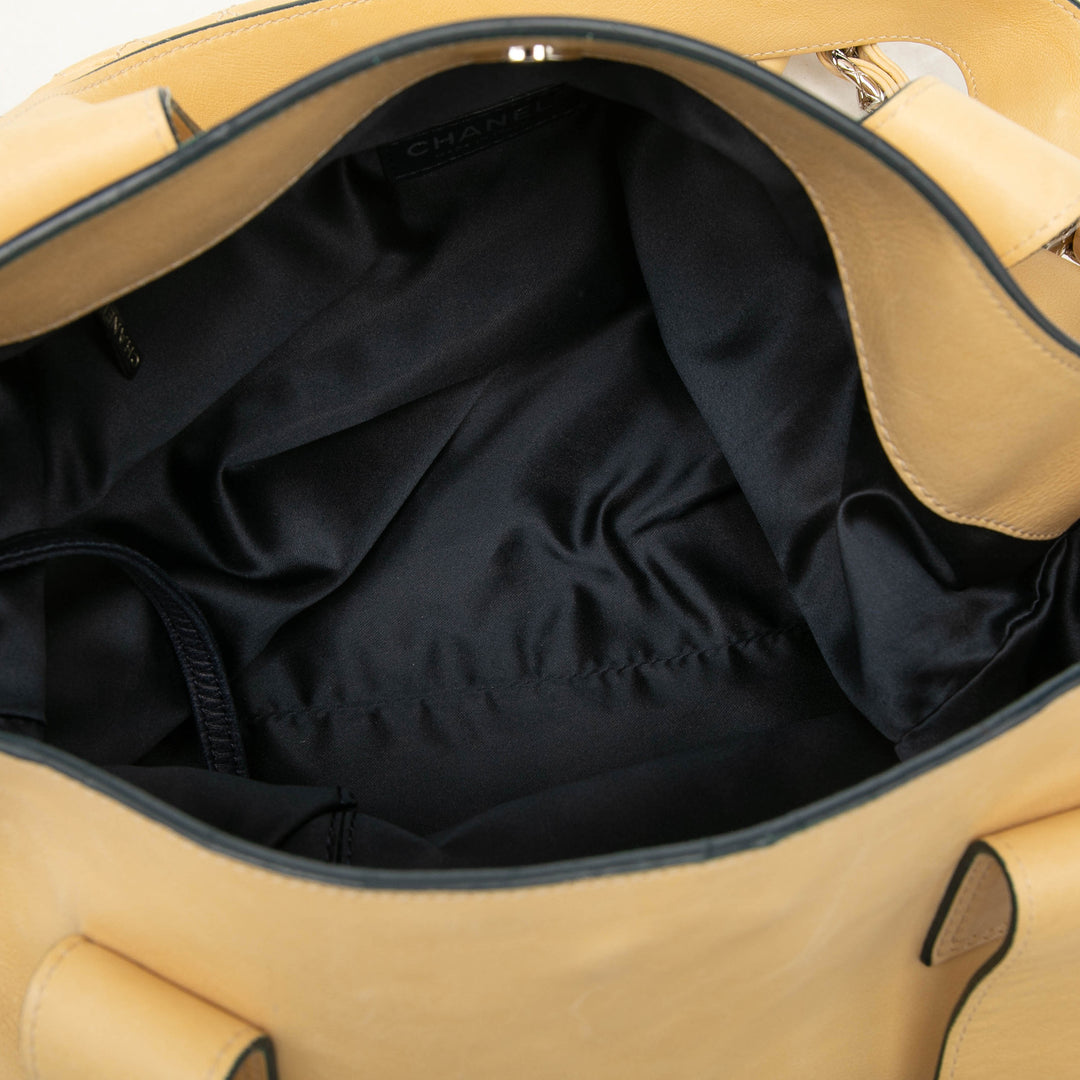 CC Edgy North South Cabas Cuir d'agneau Jaune