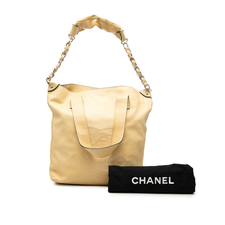 CC Edgy North South Cabas Cuir d'agneau Jaune