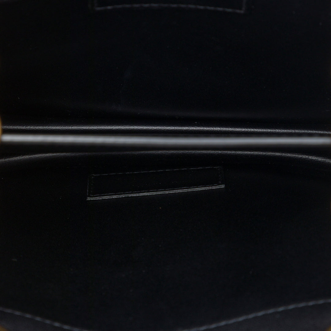 Matelassé Le Maillon Carré Chaîne Sac Cuir de veau Noir
