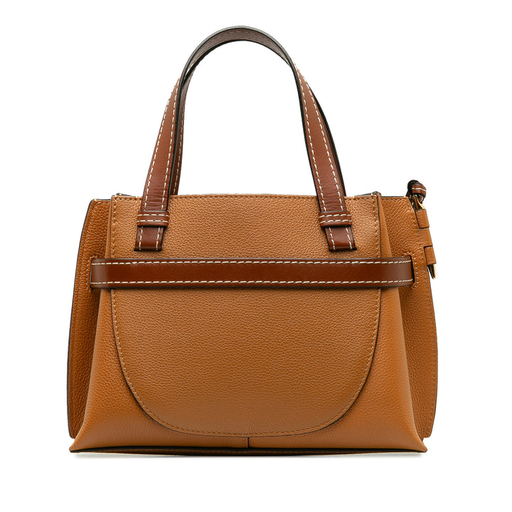 Mini Gate Top Handle Satchel Brown - Gaby Paris