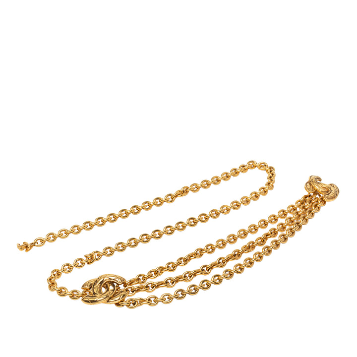 Chanel plaqué Matelassé Triple CC Chaîne Ceinture Doré – vue principale – GABY PARIS