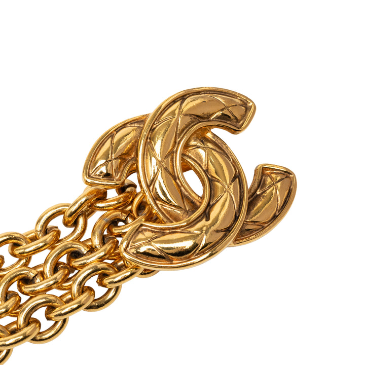 Chanel plaqué Matelassé Triple CC Chaîne Ceinture Doré – vue 2 – GABY PARIS