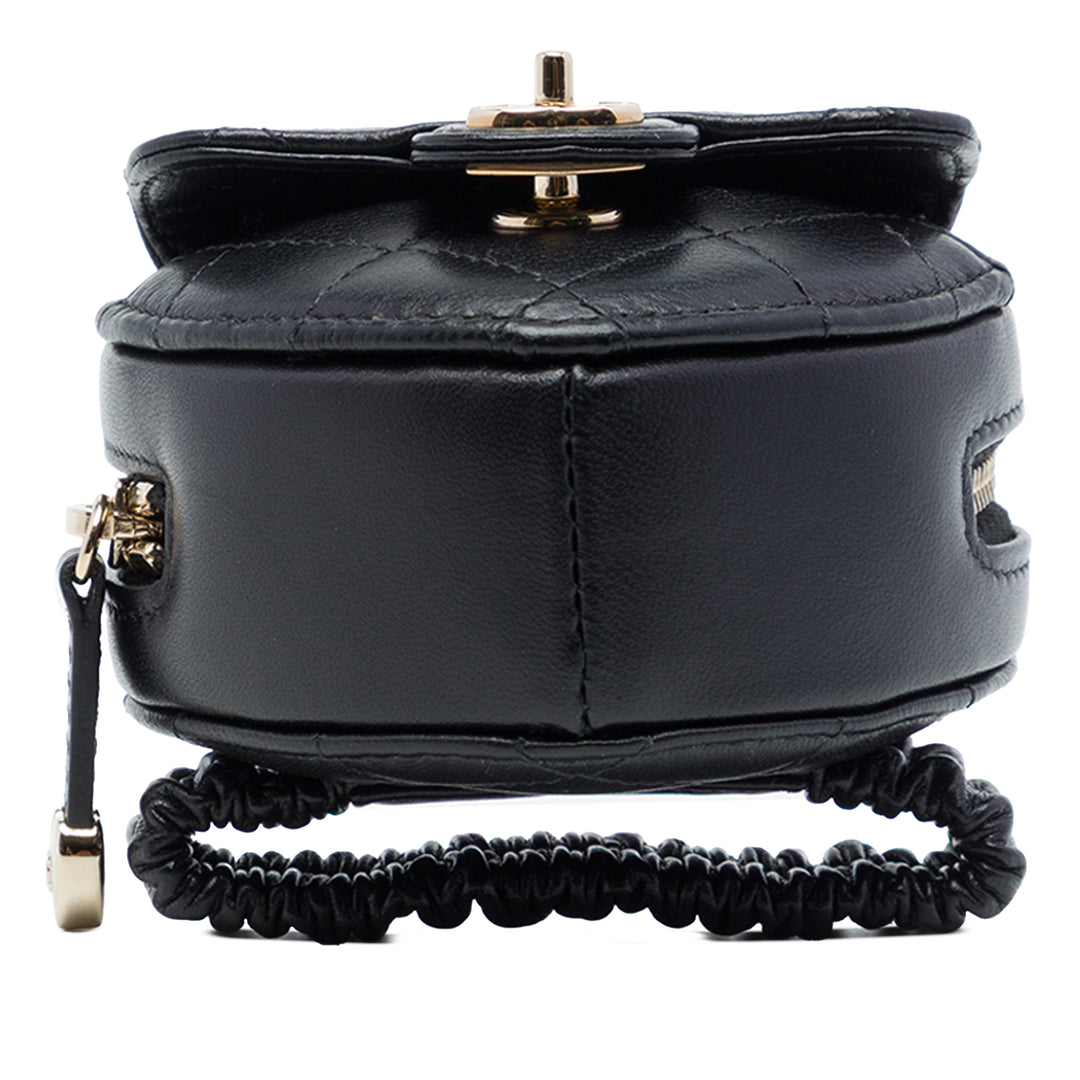 Chanel CC In Love Heart Zippé Arm Porte-monnaie Cuir d'agneau Noir – vue 3 – GABY PARIS