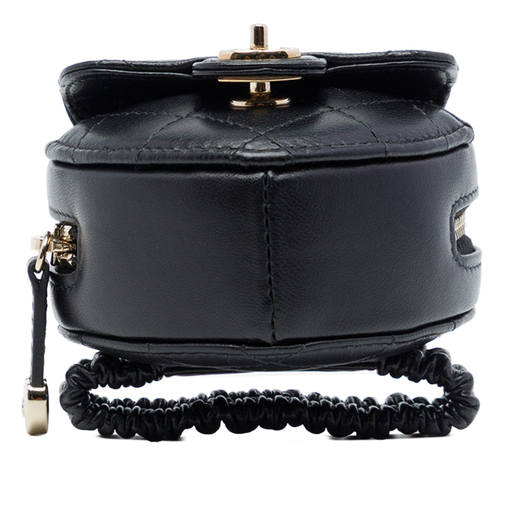 Chanel CC In Love Heart Zippé Arm Porte-monnaie Cuir d'agneau Noir – vue 3 – GABY PARIS