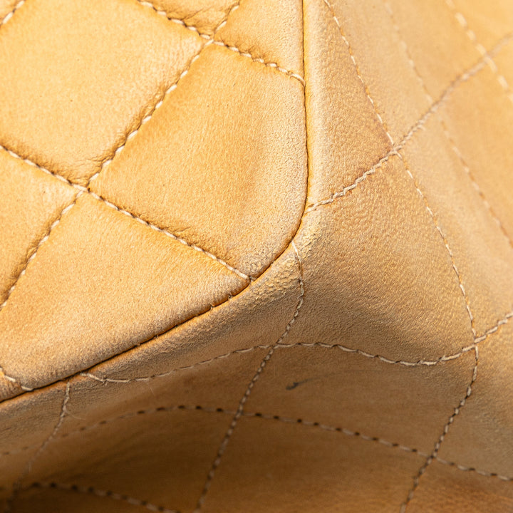 Small Classic Lambskin Double Flap Brown - Gaby Paris