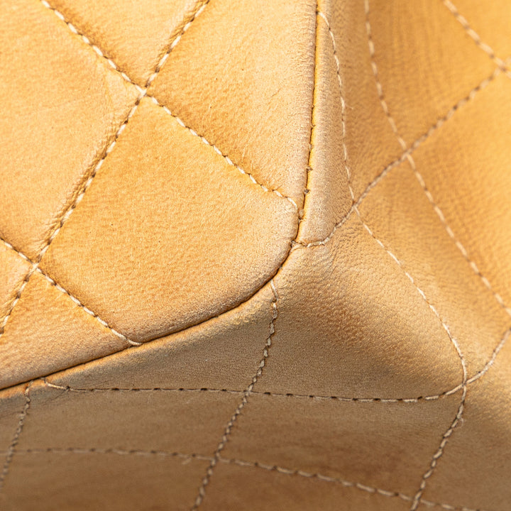 Small Classic Lambskin Double Flap Brown - Gaby Paris