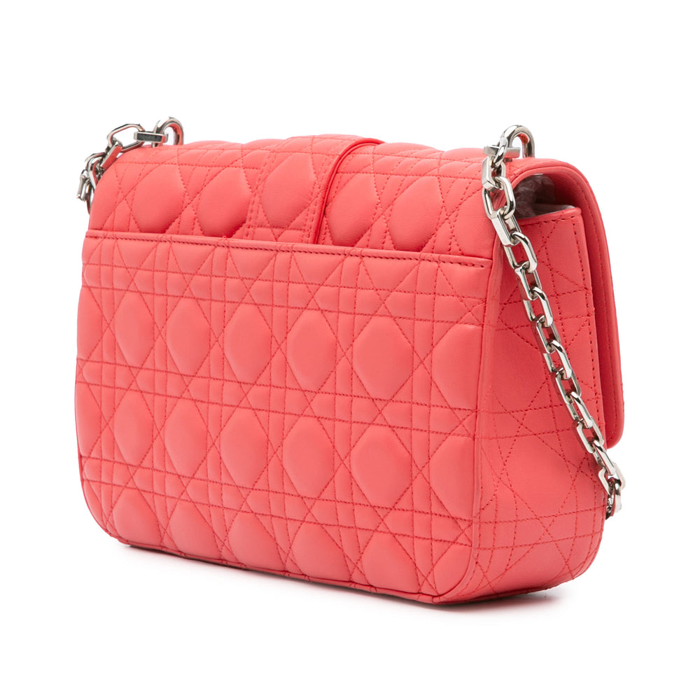 Medium Lambskin Cannage Miss Dior Flap Pink - Gaby Paris