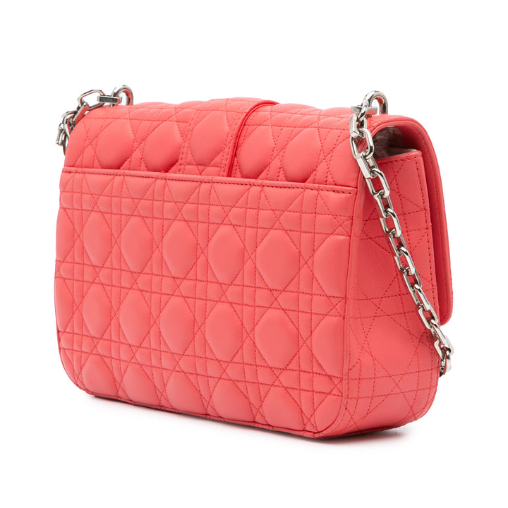 Medium Lambskin Cannage Miss Dior Flap Pink - Gaby Paris